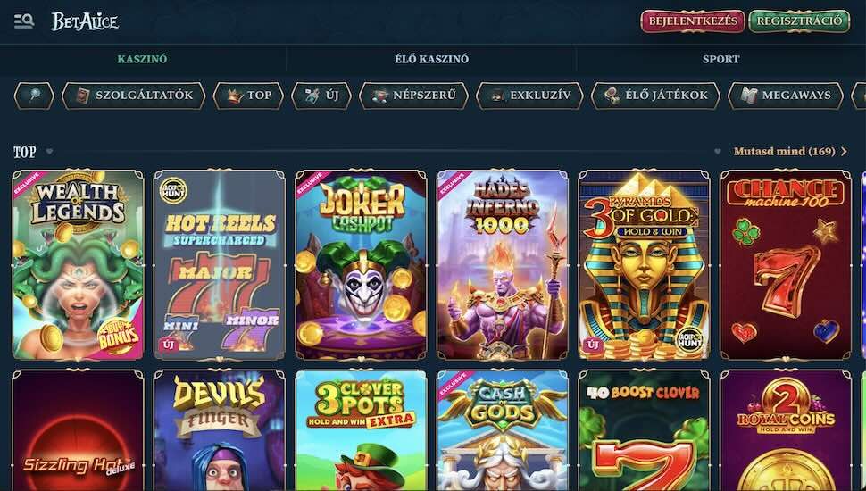 BetAlice Nyerogepek