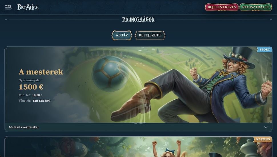 BetAlice Online Bajnoksagok