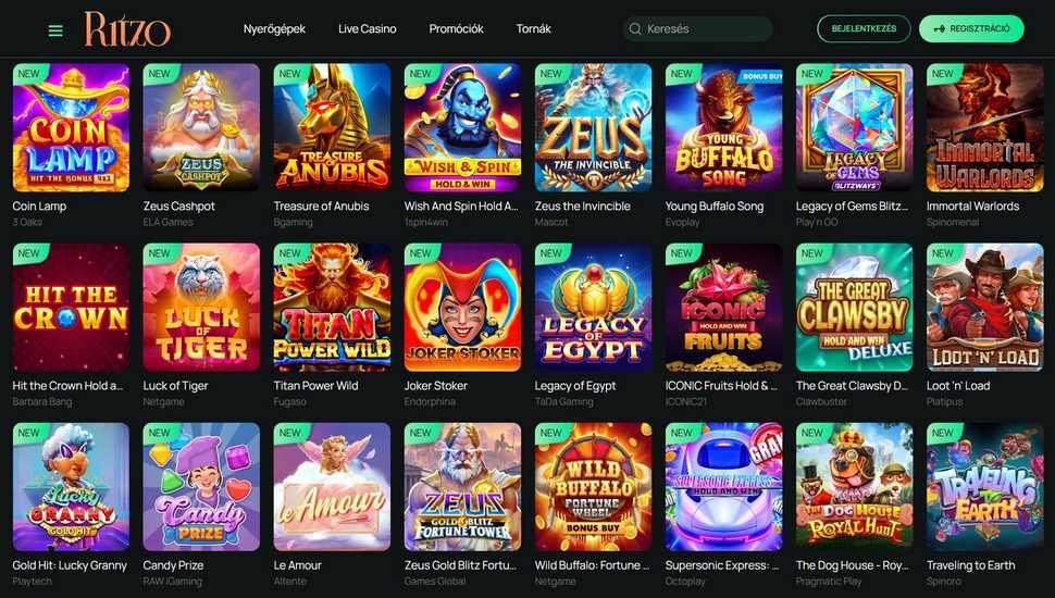 Ritzo casino Nyerőgépek