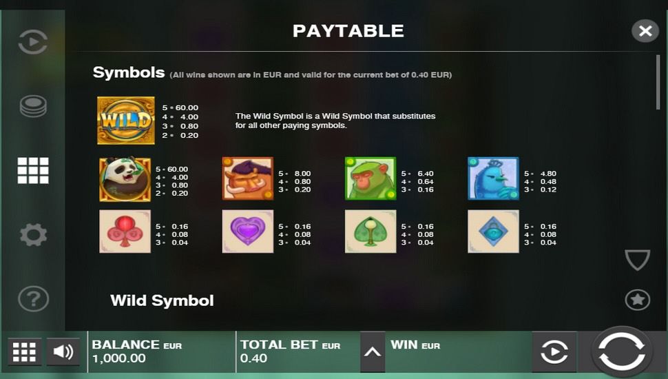 Big Bamboo Nyerogep Nyeremenytabla