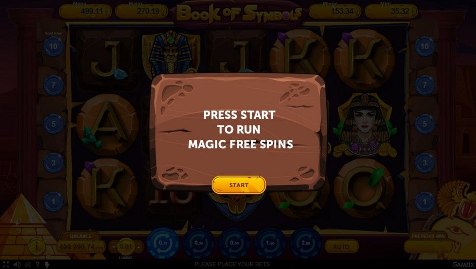 Book of Symbols nyerőgép Bónusz