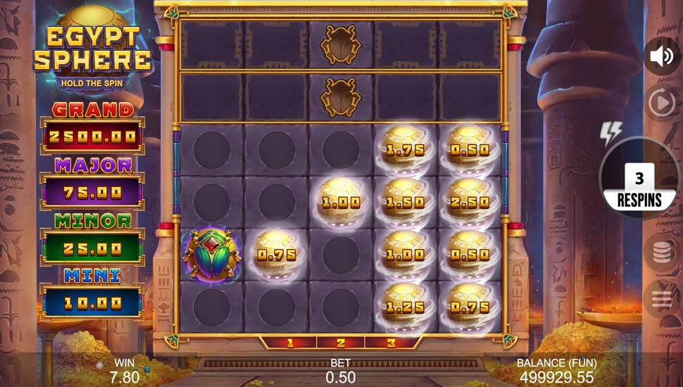 Egypt Sphere Hold the Spin nyerogepek Szimbolumok
