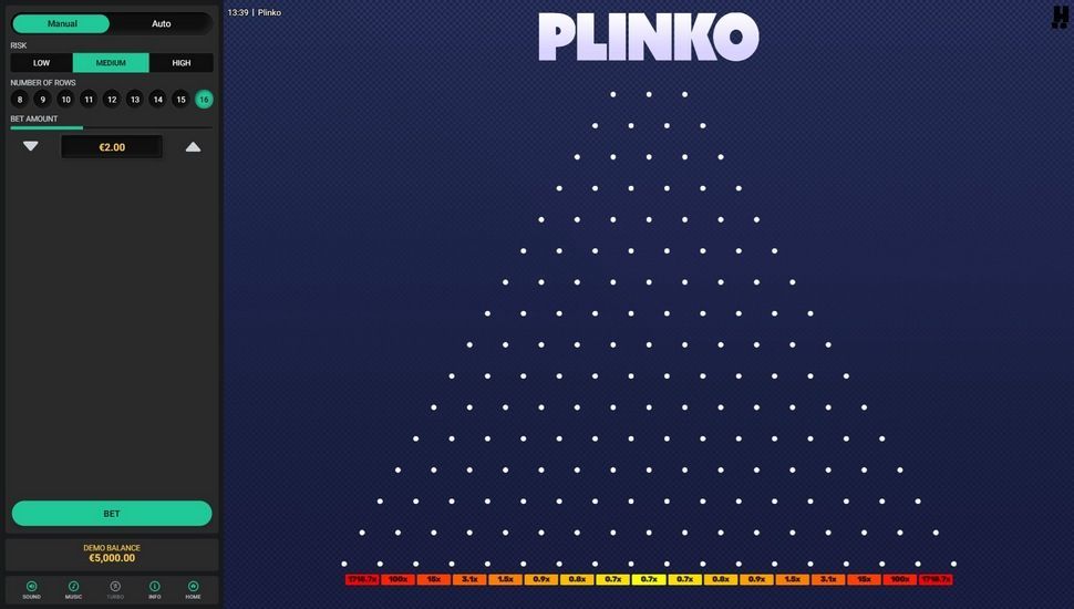 Plinko nyerőgép játékmenet