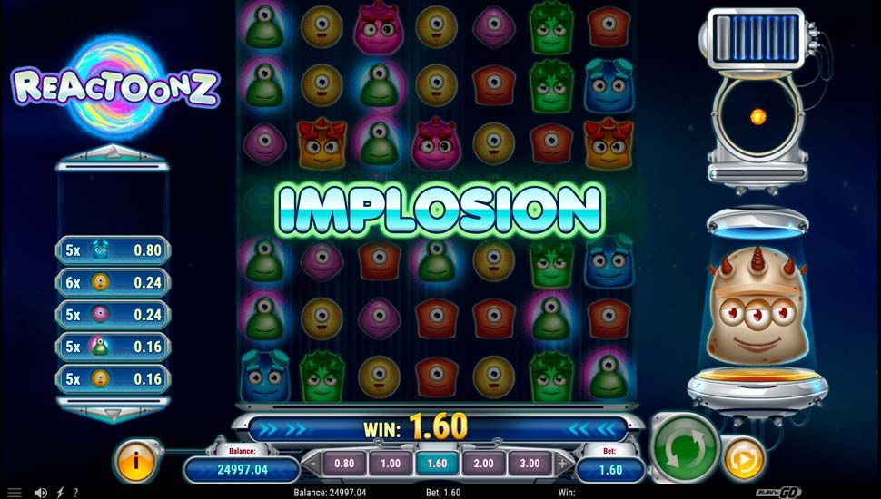 Reactoonz nyerőgép bónusz
