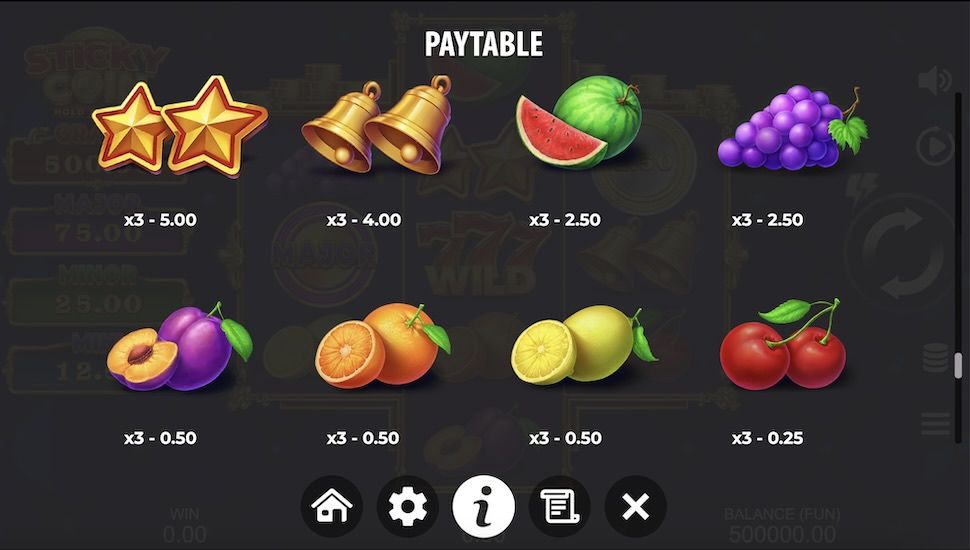 Sticky coin Hold the Spin Nyerogepek Szimbolumok